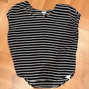 Joie silk top black and white stripe XS